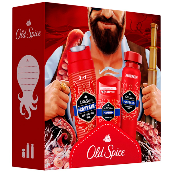 Набор подарочный Old Spice Captain Гель для душа 250 мл + Дезодорант-аэрозоль 150 мл + дезодорант твердый 50 мл
Набор подарочный Old Spice Captain Гель для душа 250 мл + Дезодорант-аэрозоль 150 мл + дезодорант твердый 50 мл