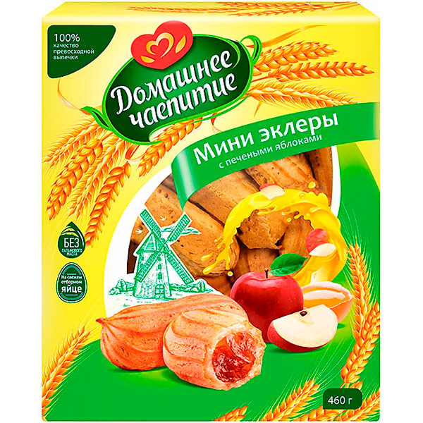 Мини-эклеры Домашнее чаепитие с печеными яблоками 460 гр