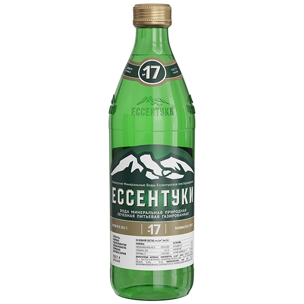 Вода Ессентуки №17 Тэсти лечебная 0.45 литра, газ, стекло, 20 шт. в уп.
