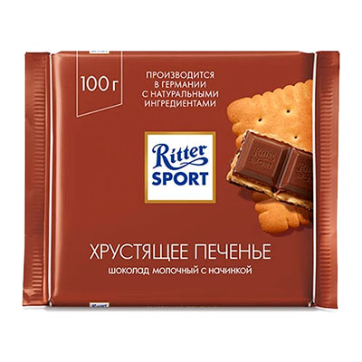 Шоколад Ritter Sport с хрустящим печеньем 100 гр