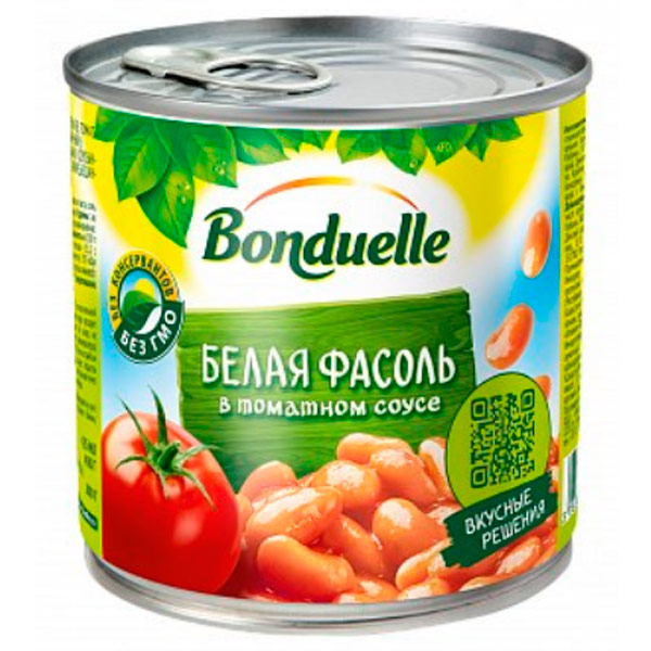 Фасоль Bonduelle белая в томатном соусе 400 гр - фото 1