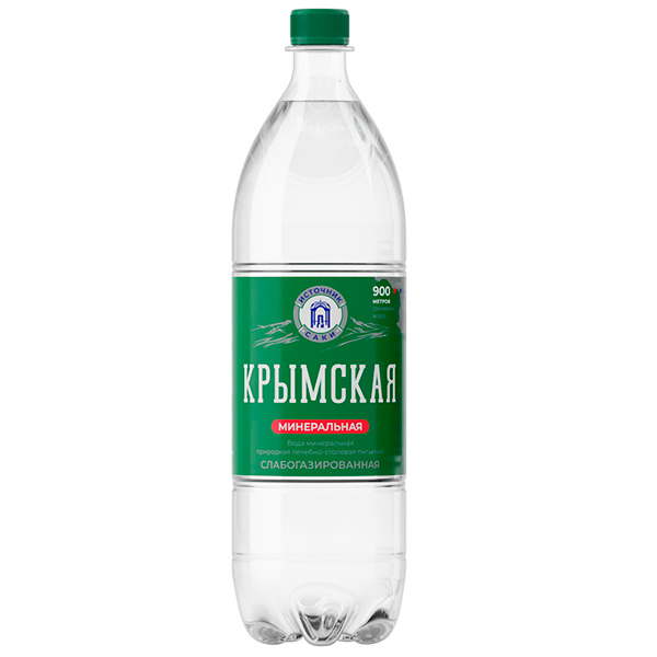 Вода Крымская минеральная лечебно-столовая 1 литр, газ, пэт, 12 шт. в уп.
