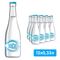 Вода Bona Aqua 0.33 литра, без газа, стекло, 12 шт. в уп.