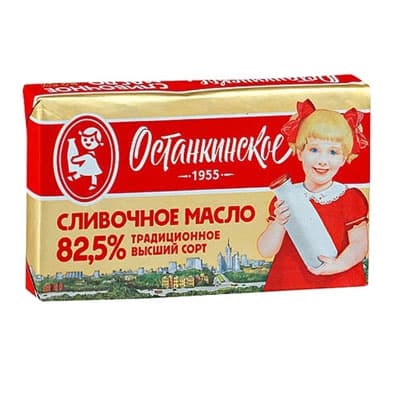 Масло Останкинское сливочное 82,5% БЗМЖ 180 гр