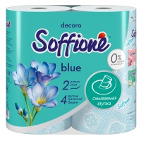 Туалетная бумага Soffione Decoro Blue 2х-слойная (4 шт)