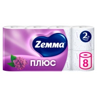 Туалетная бумага Zemma Плюс сирень 2 слоя (8 шт)