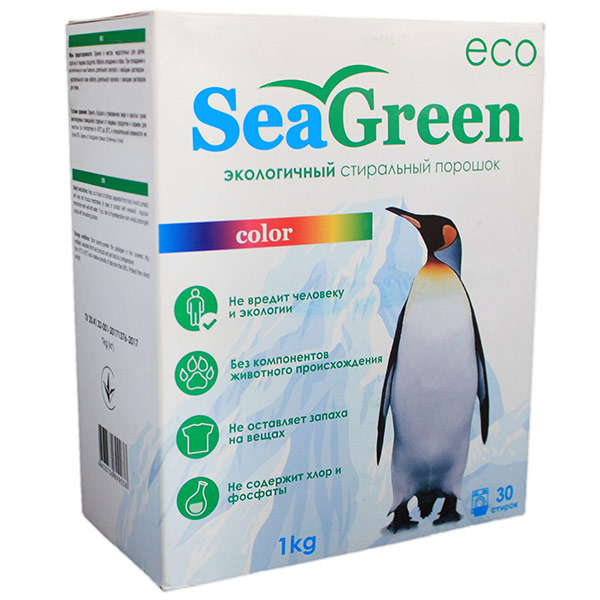 Стиральный порошок SEA Green концентрированный для цветных вещей 1 кг