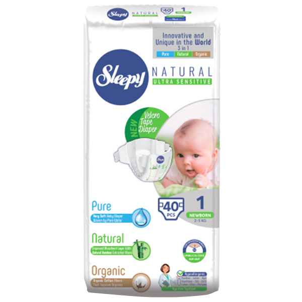 

Подгузники Sleepy Natural Newborn 2-5кг 40шт