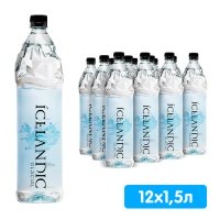 Вода Icelandic Glacial 1,5 литр, без газа, пэт, 12 шт. в уп.