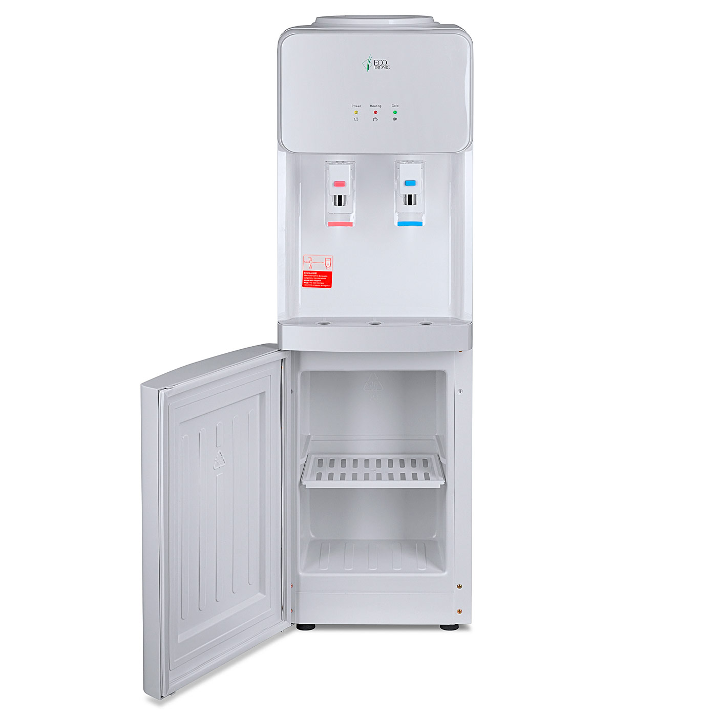 Кулер Ecotronic J21-LCE белый/серый (шкафчик 7 литров)