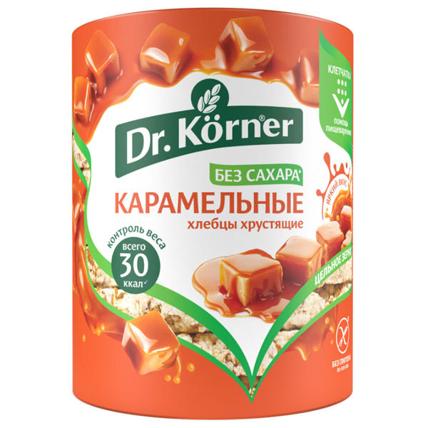 Хлебцы Dr.Korner кукурузно-рисовые карамельные 90 гр