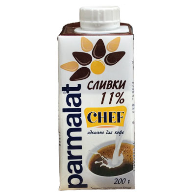 Сливки Parmalat 11% БЗМЖ 200 гр (12 шт)