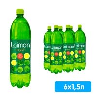 Напиток Laimon Fresh Мята-Лайм-Лимон 1.5 литра, среднегазированный, ПЭТ, 6 шт. в уп.