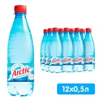 Вода Arctic 0.5 литра, газ, пэт, 12 шт. в уп.