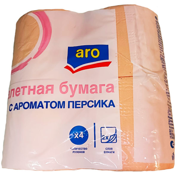 Туалетная бумага Aro с ароматом персика 2 слоя (4шт)