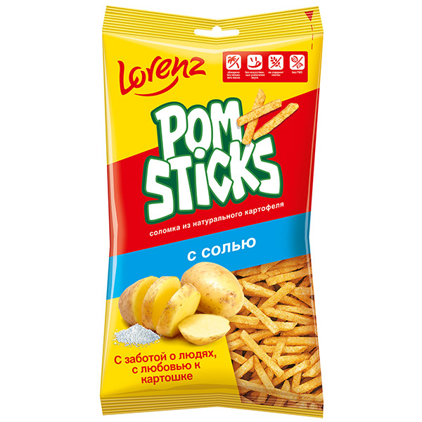 Картофельные чипсы Pomsticks соломка с солью 100 гр