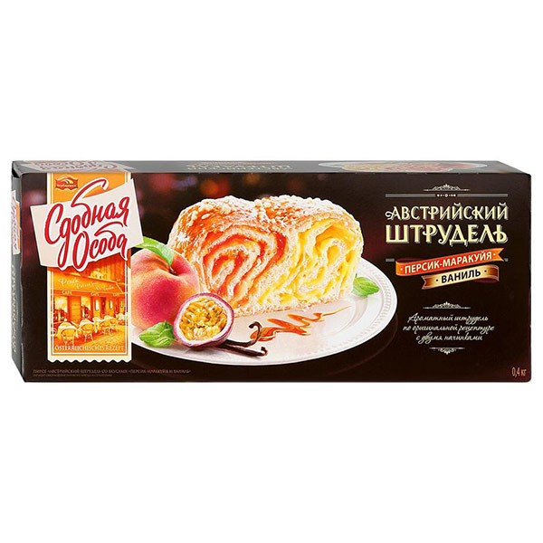 Пирог Сдобная Особа Австрийский штрудель Персик-Маракуйя 400 гр