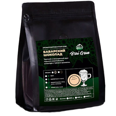 Кофе Brai Gran Баварский шоколад зерно в/у 200 гр