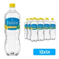 Вода Крымская вода со вкусом лимона 1 литр, газ, пэт, 12 шт. в уп.