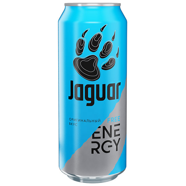 Энергетический напиток Jaguar Free 0.5 литра, ж/б, 12 шт. в уп