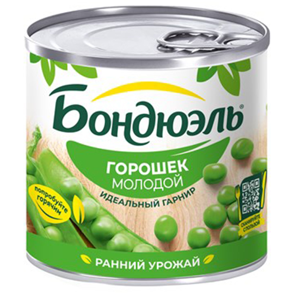 Горошек Bonduelle молодой ранний урожай ж/б 200 гр