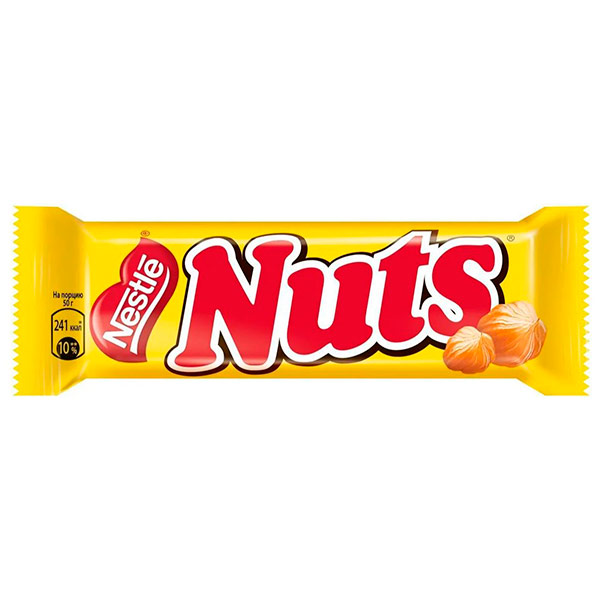 Шоколадный батончик Nuts с орехами 50 гр