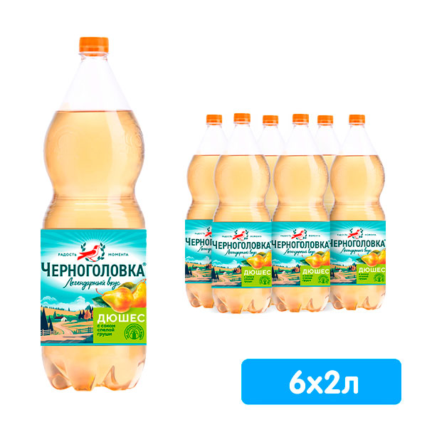 Черноголовка Дюшес 2 литра, газ, пэт, 6 шт. в уп. Черноголовка Дюшес 2 литра, газ, пэт, 6 шт. в уп.