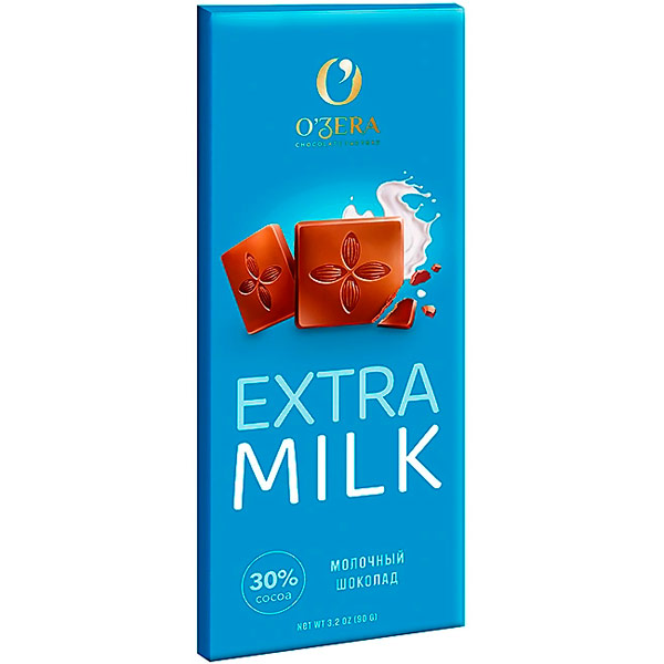 Шоколад OZera Extra milk молочный 90 гр