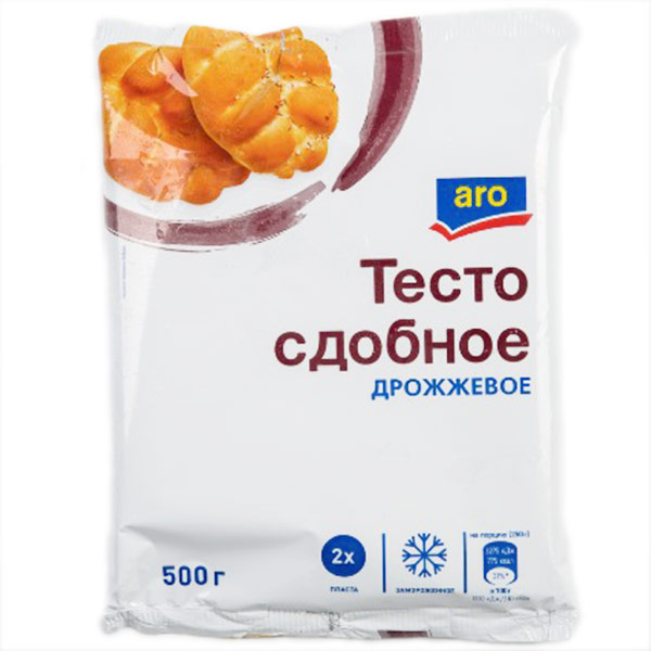 Тесто дрожжевое сдобное ARO замороженное 500 гр