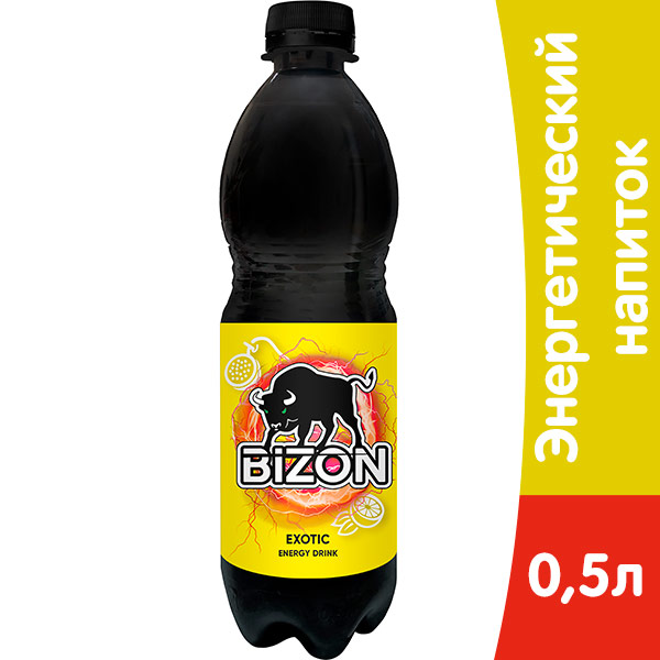 Энергетический напиток Bizon Exotic 0.5 литра, пэт, 12 шт. в уп.