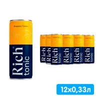 Напиток сокосодержащий Rich Индиан Тоник 0.33 литра, газ, ж/б, 12 шт. в уп.