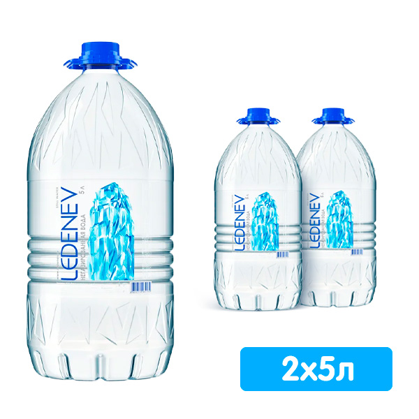 Вода Ledenev питьевая природная 5 литров, 2 шт. в уп Вода Ledenev питьевая природная 5 литров, 2 шт. в уп. - фото 1