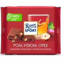 Шоколад Ritter Sport ром, изюм и орехи 100 гр