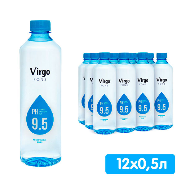 Вода минеральная Virgo fons 0.5 литра, без газа, пэт, 12 шт. в уп