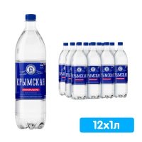 Вода Крымская минеральная лечебно-столовая 1 литр, газ, пэт, 12 шт. в уп.