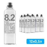 Минеральная питьевая вода 8.2, 0.5 литра, газ, стекло, 12 шт. в уп.