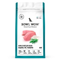 Корм сухой Bowl Wow для собак мелких пород индейка, рис, розмарин 800 гр