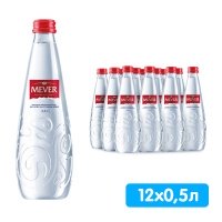 Вода Mever из горного источника 0.5 литра, без газа, стекло, 12 шт. в уп.
