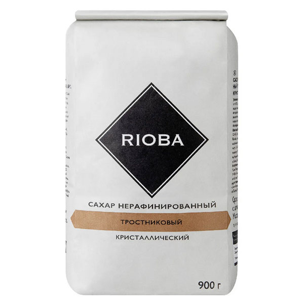 Сахар Rioba тростниковый кристаллический нерафинированный 900 гр