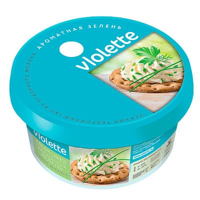 Сыр Violette творожный с зеленью 70% БЗМЖ 140 гр