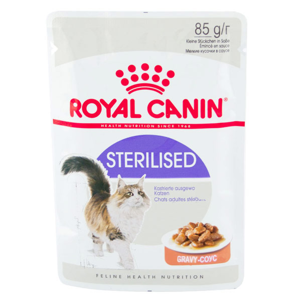 Консервы Royal Canin Sterilised для кастрированных и стерилизованных котов и кошек кусочки в соусе 85 гр