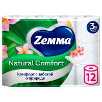 Туалетная бумага Zemma Natural Comfort Арома 3 слоя (12 шт)