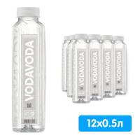 Вода VodaVoda 0,5 литра, без газа, пэт, 12 шт. в уп.