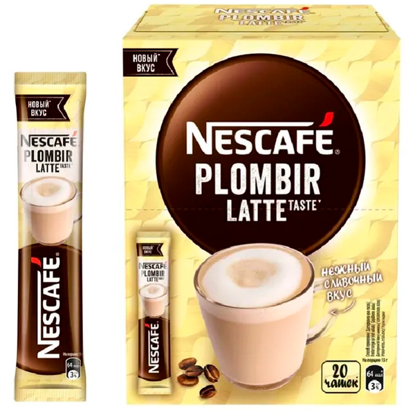 Кофе Nescafe Plombir Latte растворимый 3 в 1 20 пак x 15 гр