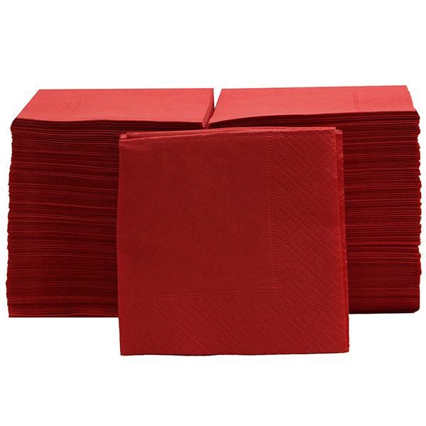 Салфетки красные BigPack однослойные 24х24см 400 шт
