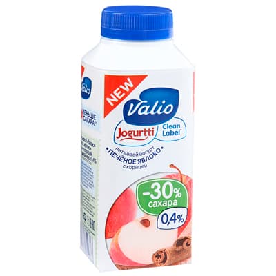 Йогурт Valio питьевой печеное яблоко с корицей 0,4% БЗМЖ 330 гр