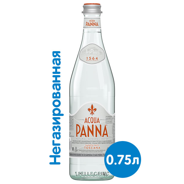Вода Acqua Panna 0.75 литра, без газа, стекло, 15 шт. в уп