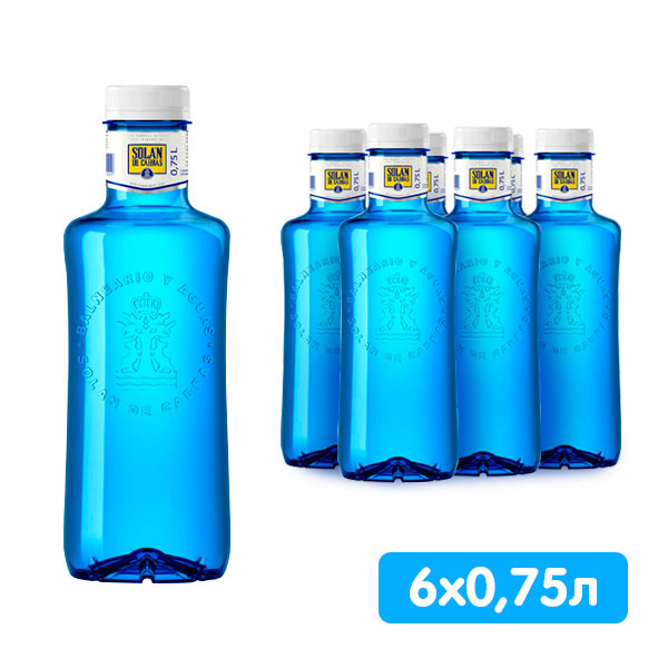 Вода Solan de Cabras 0,75 литра, без газа, пэт, 6 шт. в уп.