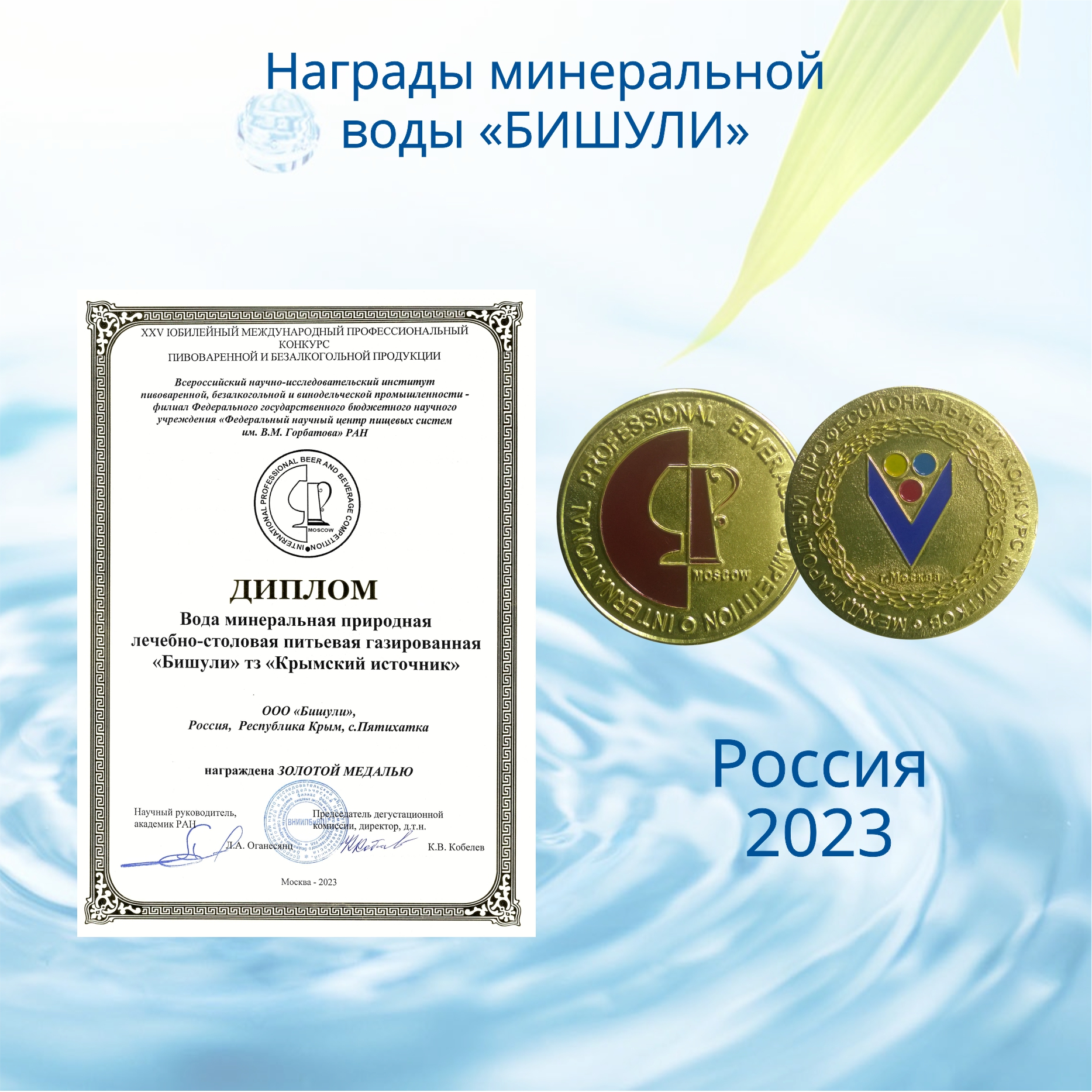 Вода минеральная лечебно-столовая Бишули 1.5 литра, газ, пэт, 6 шт. в уп.