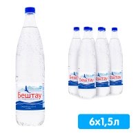 Вода Бештау Аква-Вайт 1.5 литра, газ, пэт, 6 шт. в уп.